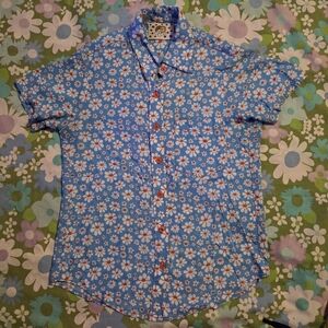 Big Bud Press Blue Floral Button Down Shirt Lazy Daisy